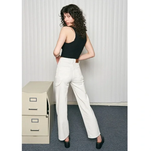 NWT Fashion Brand Company XS TALL White Farm Nap Jeans